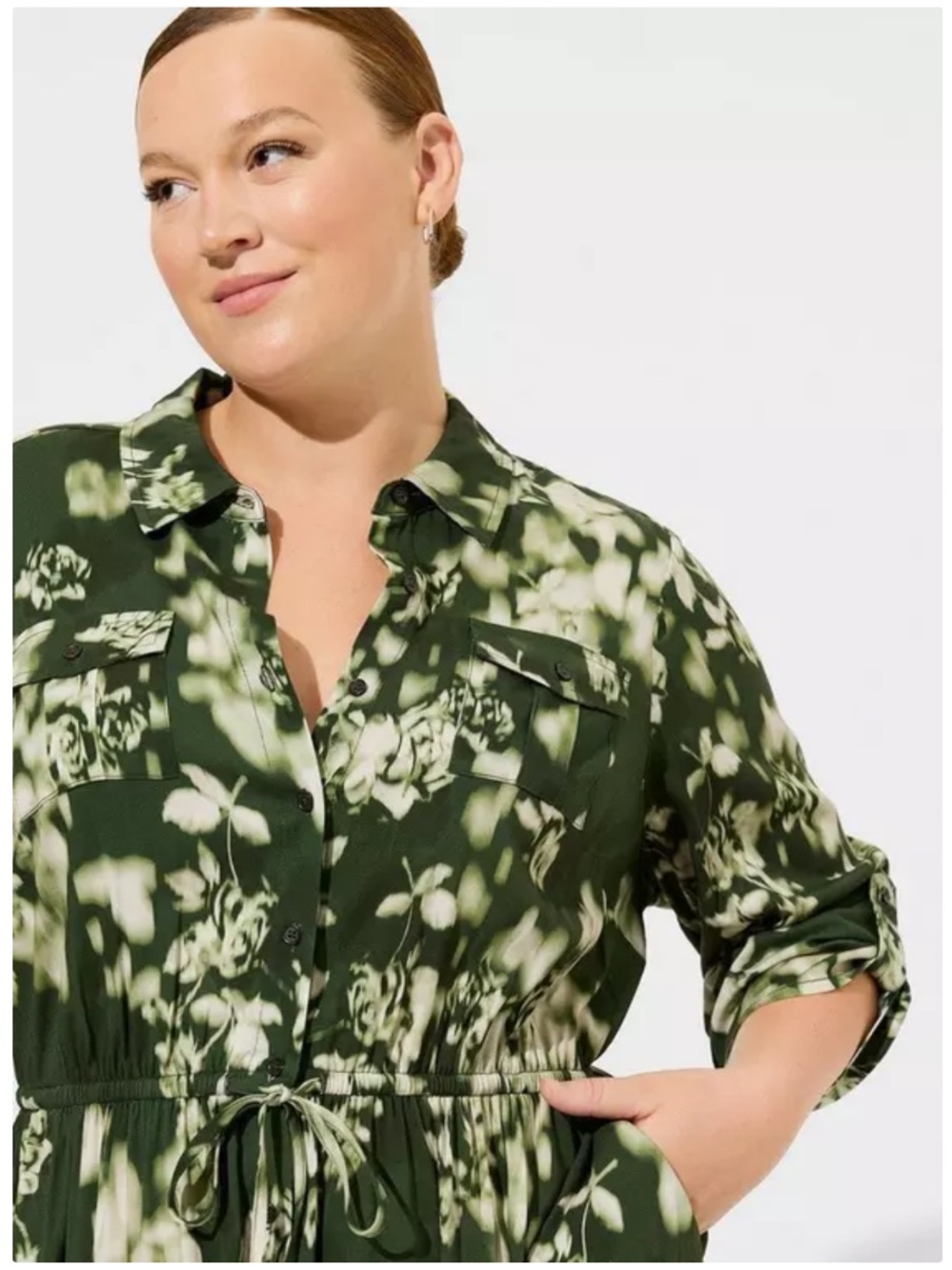 Torrid Midi Challis Shirt Dress - Picture 3 of 4
